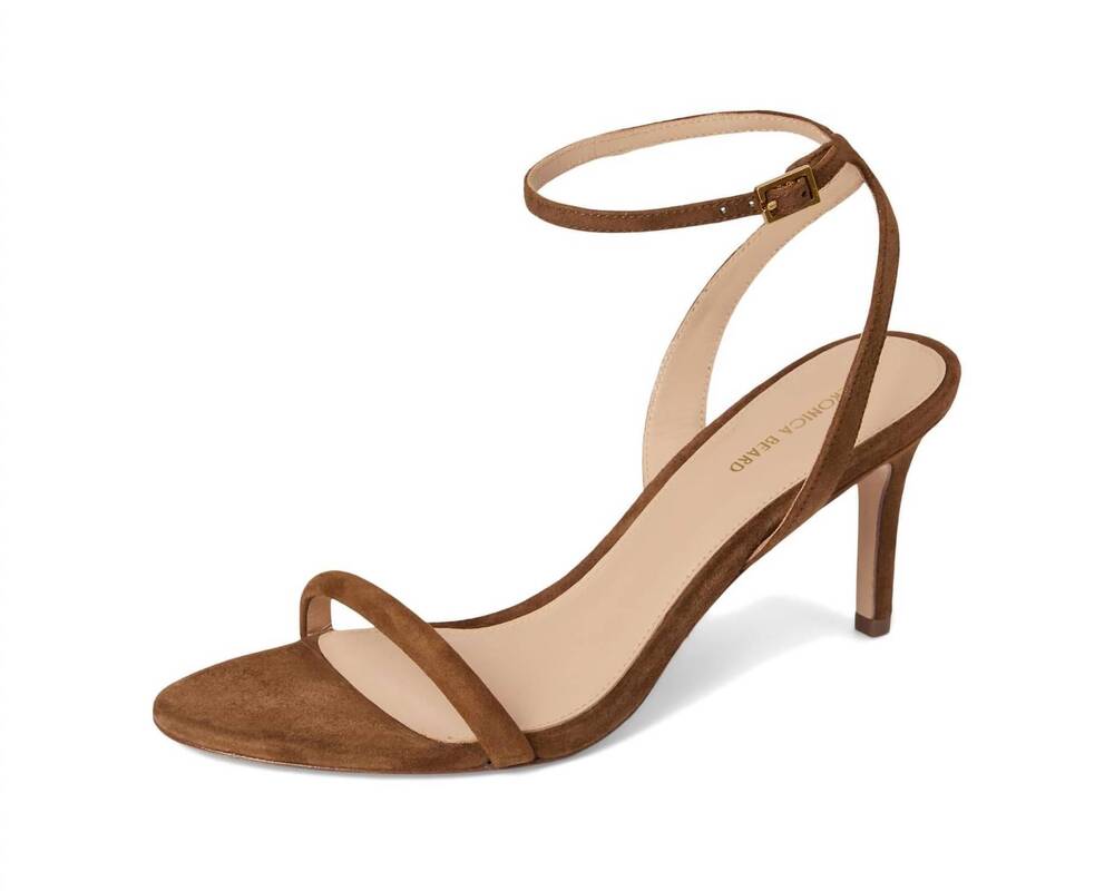 NEW VERONICA BEARD women's sylvie 75 suede sandal in chesnut